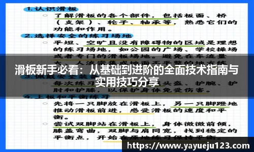 滑板新手必看：从基础到进阶的全面技术指南与实用技巧分享