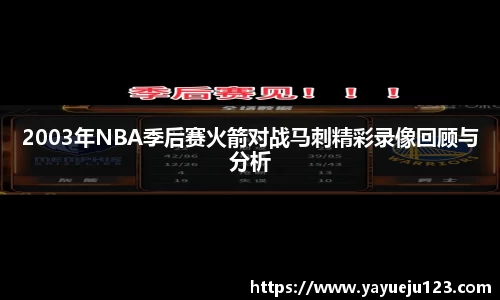 2003年NBA季后赛火箭对战马刺精彩录像回顾与分析
