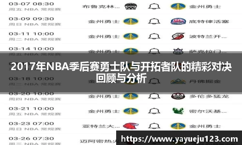2017年NBA季后赛勇士队与开拓者队的精彩对决回顾与分析